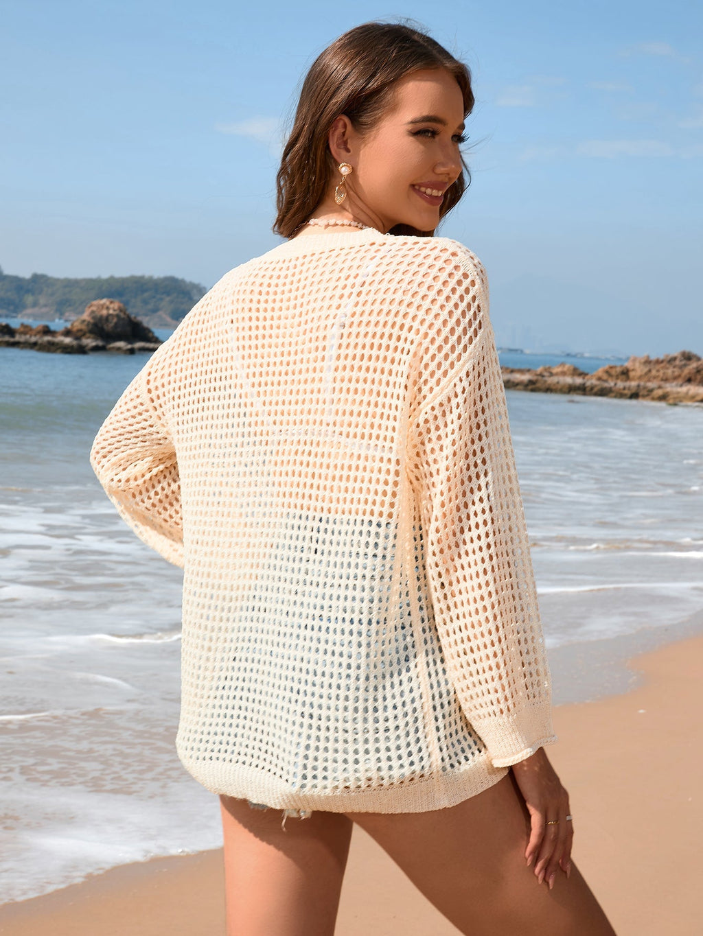 Summer Cutout Sling Seaside Vacation Sexy Loose Bikini Beach Cover-up Women Knitwear Bella Mia