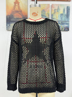 Summer Women Round Neck Five Pointed Star Sexy Cutout Pullover Women Knitwear Bella Mia