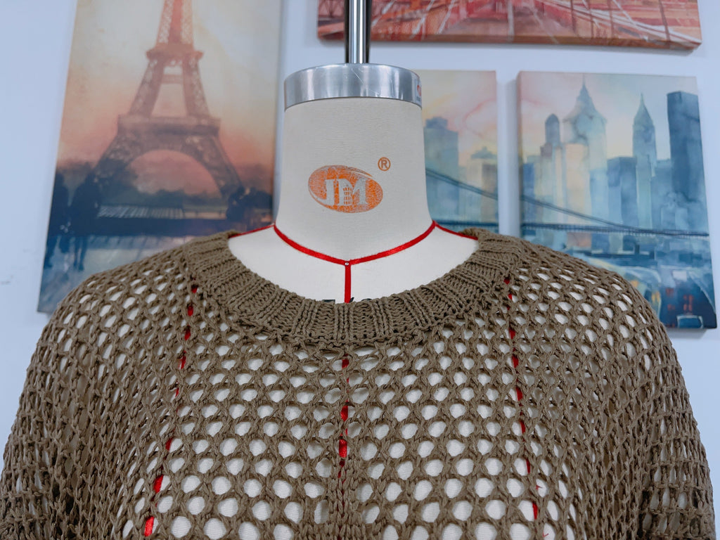 Summer Women Round Neck Five Pointed Star Sexy Cutout Pullover Women Knitwear Bella Mia