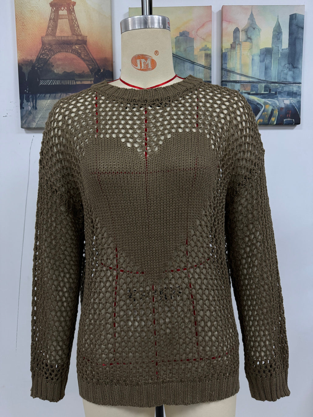 Summer Women Knitwear Round Neck Love Beach Cover Up Vacation Solid Color Women Knitwear Bella Mia