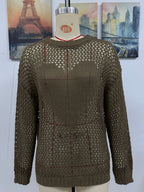 Summer Women Knitwear Round Neck Love Beach Cover Up Vacation Solid Color Women Knitwear Bella Mia