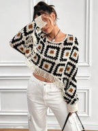 Women Summer New Crocheted Hollow Tassel Mat Crochet hook Bella Mia