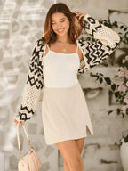 Women Summer New Crocheted Hollow Sunscreen Long Sleeve Outer Blouse Crochet hook Bella Mia