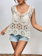 Women Summer New Woven Hollow Vest Top Crochet hook Bella Mia
