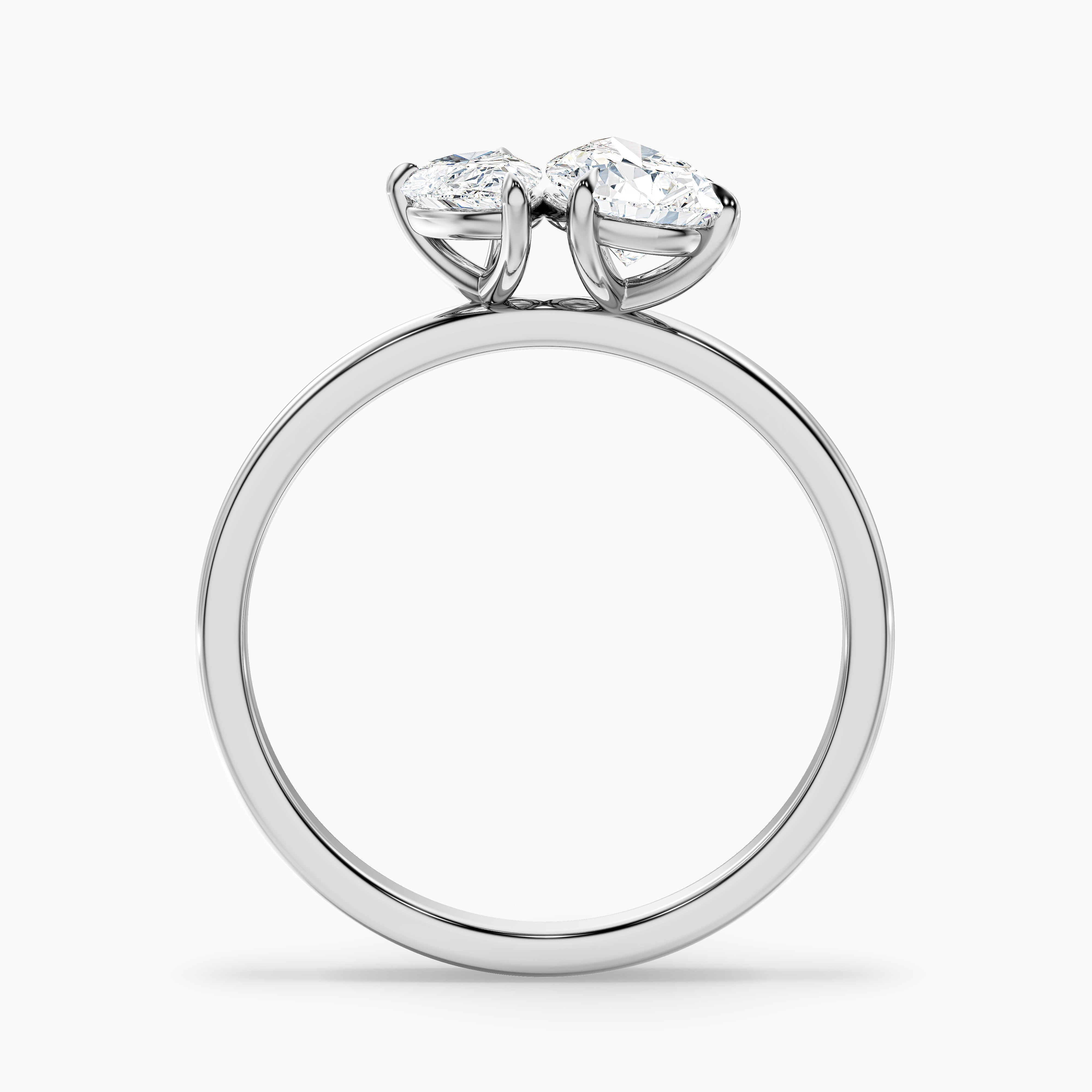 Skye Toi Et Moi Engagement Ring in 14k Yellow Gold With Both Pear Two Stone Moissanite Diamond (5 Ct. Tw.)