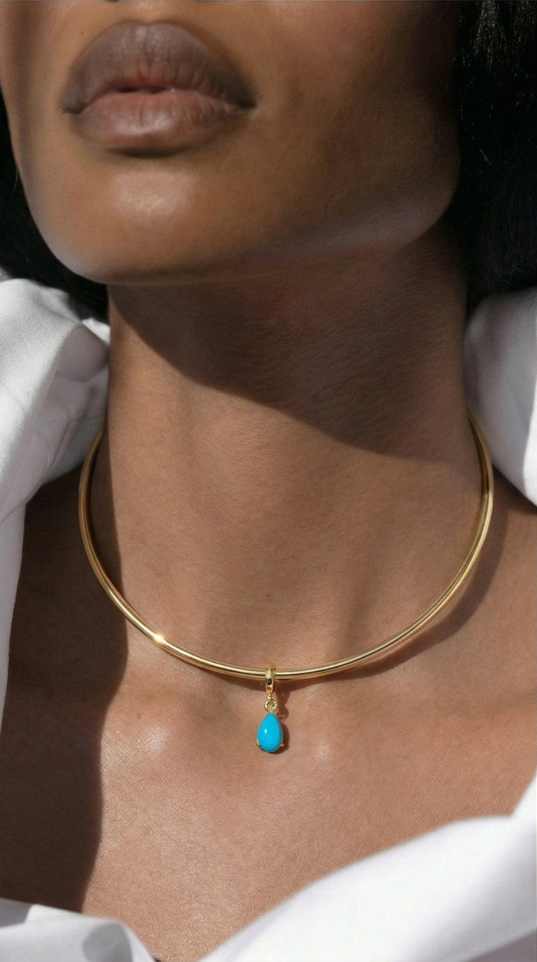 Pear Cut Charm Turquoise