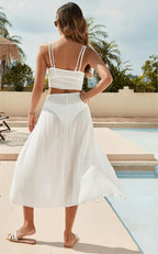 Beach Cover Up Sexy Dress Beach Two Piece Set Seaside Vacation Strap Skirt Set Women Bella Mia