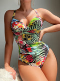 One Piece Swimwear Women Conservative Print One Piece Ladies Spring Swimsuit Bella Mia