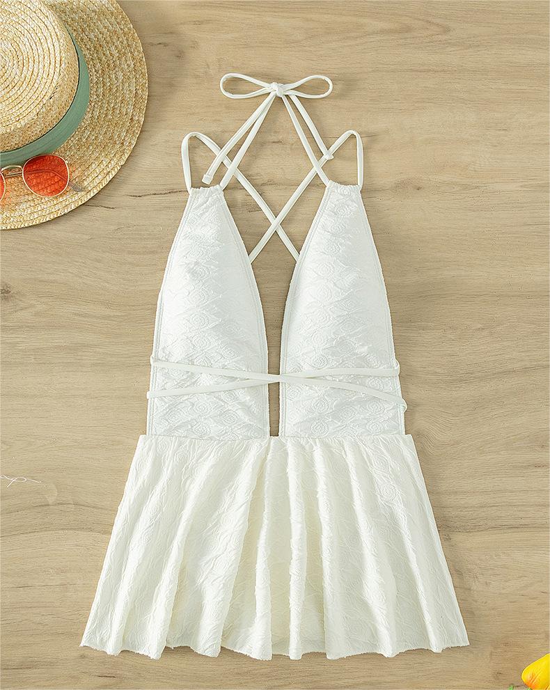 One Piece Swimsuit Women Halter Sexy Backless Strap Swimming Suit Bella Mia