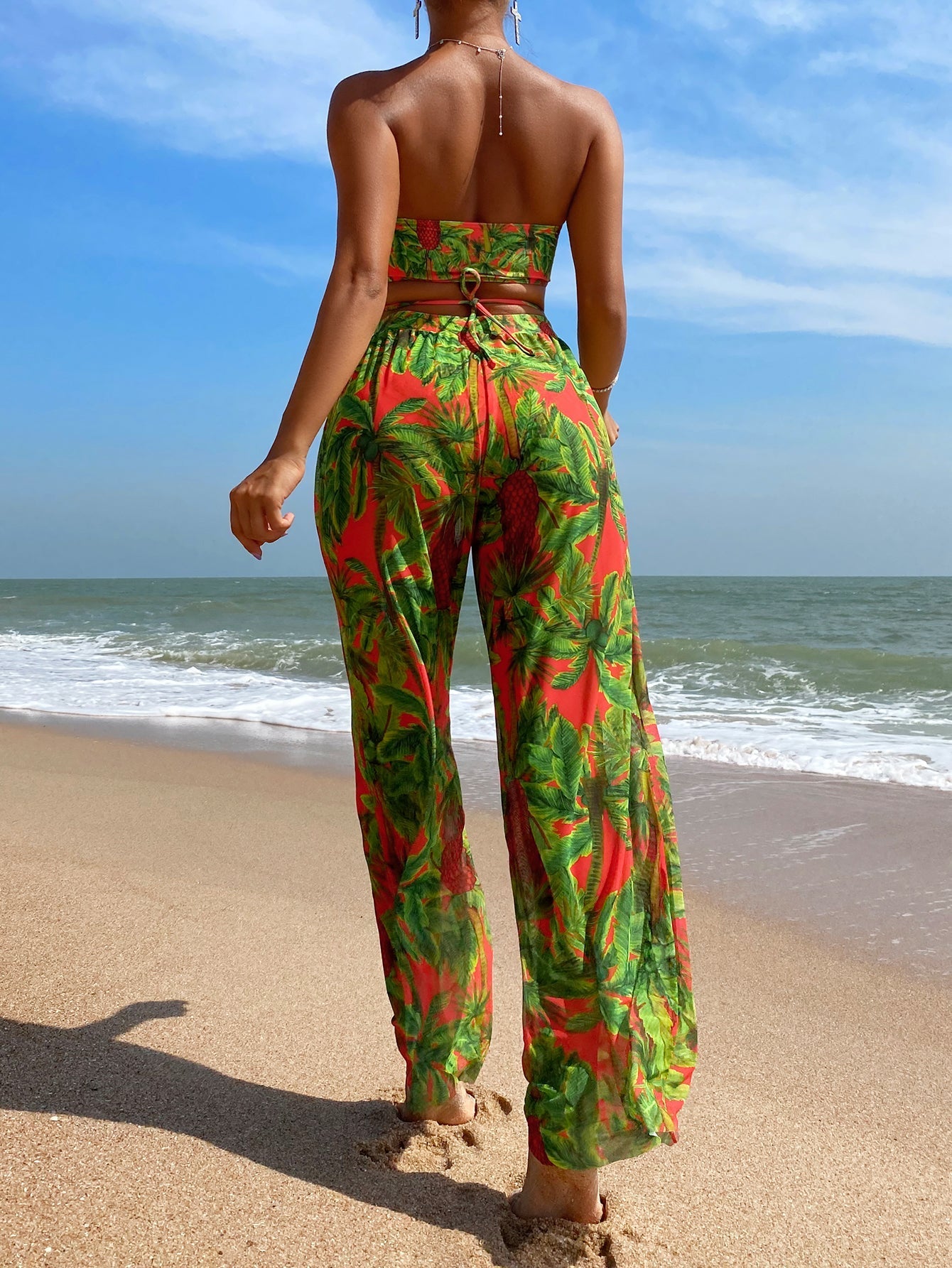 Swim Trunks Women Sexy Two Piece Sun Protection Swimsuit Bikini Three Piece Strap Trousers Swimming Bella Mia