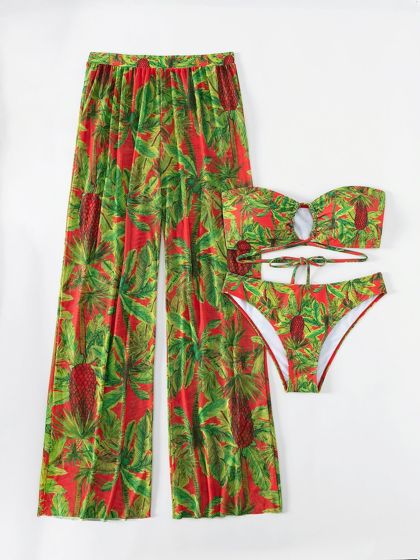 Swim Trunks Women Sexy Two Piece Sun Protection Swimsuit Bikini Three Piece Strap Trousers Swimming Bella Mia