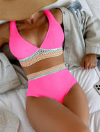 Swimsuit Women Split High Waist Board Strap Stitching Solid Color Special Fabric Internet Celebrity Bikini Bella Mia
