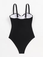 Swimsuit Women Sexy Siamese Push Up Sling Solid Color Swimsuit Bella Mia