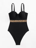 Swimsuit Women Sexy Siamese Push Up Sling Solid Color Swimsuit Bella Mia