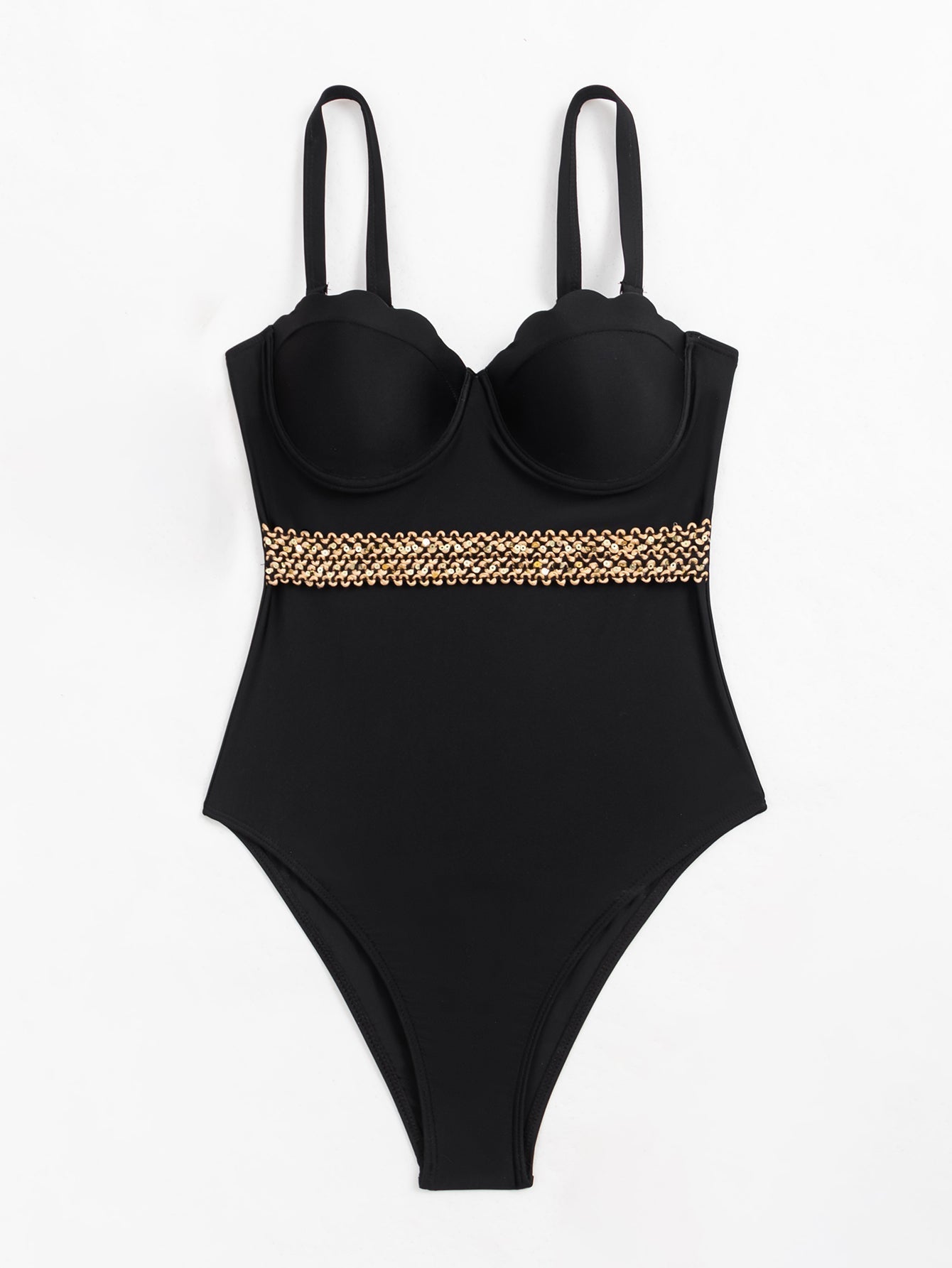 Swimsuit Women Sexy Siamese Push Up Sling Solid Color Swimsuit Bella Mia