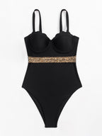 Swimsuit Women Sexy Siamese Push Up Sling Solid Color Swimsuit Bella Mia