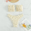 Bikini Swimsuit White Pleated Bubble Tube Top Sexy Bikini Swimwear Bella Mia