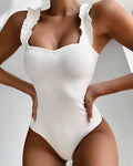 Women Bikini Solid Color Stringy Selvedge Shoulder Strap Sexy Swimsuit Bella Mia
