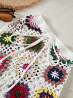 Bikinx Bohemian Style Hand Knitted Skirt With Irregular Color Block And Tassel Detail Bella Mia