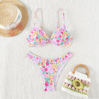 Bikini Swimsuit Sexy Smocking Push up High Waist Print Bikini Swimsuit Bella Mia