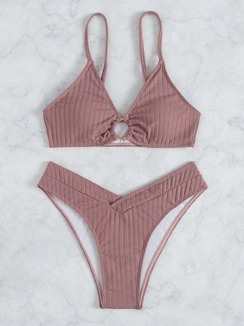 Bikini Swimsuit Sexy Bikini Solid Color V Shaped Pants Swimsuit Bella Mia