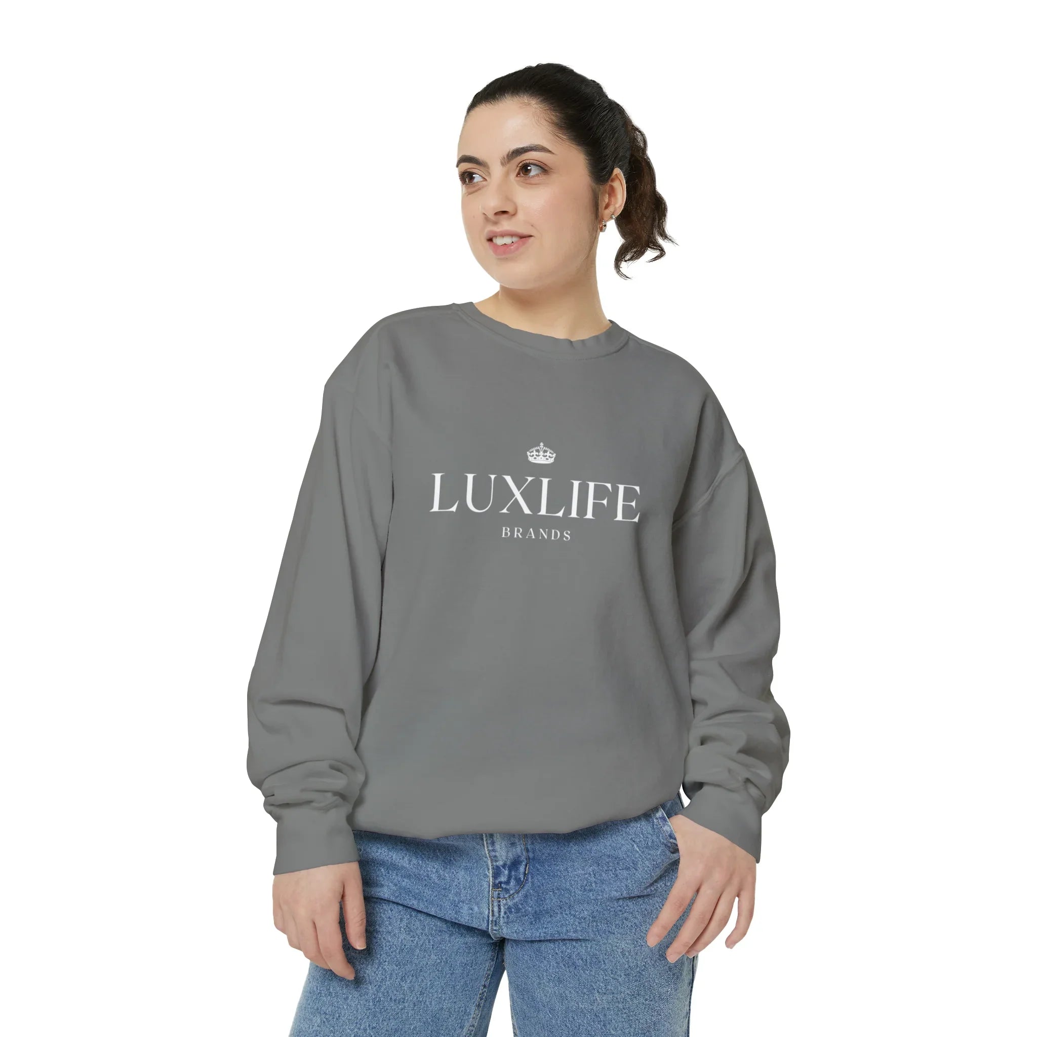 Luxlife Brands Garment-Dyed Sweatshirt Printify