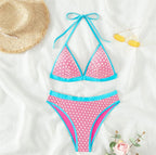 Bikini Sexy Bikini Swimsuit Women Contrast Color Halter Mesh Swimsuit Bella Mia