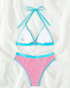 Bikini Sexy Bikini Swimsuit Women Contrast Color Halter Mesh Swimsuit Bella Mia