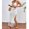 High Slit Tassel Sexy Texture Skirt Beach Vacation Bikini Overskirt Crochet hook Bella Mia