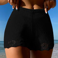 Women Clothing Hollow Out Cutout Lace Texture Solid Color Sheath Shorts Vacation Sun Protection Beach Pants Crochet hook Bella Mia