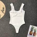 Women Bikini Solid Color Stringy Selvedge Shoulder Strap Sexy Swimsuit Bella Mia