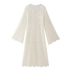 Spring Women Clothing Lace Embroidery Slim Fit Maxi Dress Women Bella Mia