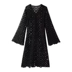 Spring Women Clothing Lace Embroidery Slim Fit Maxi Dress Women Bella Mia