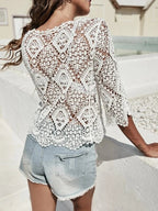 Beach Sunscreen Cutout Cardigan Jacket Crochet hook Bella Mia