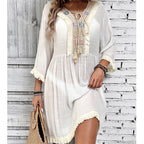 Women Clothing Holiday Neckline Lace Decorative Beach Blouse Holiday Sun Protection Loose Blouse Crochet hook Bella Mia