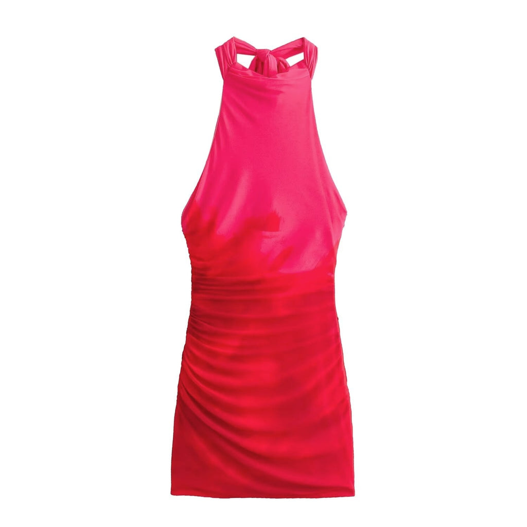 Summer Women Clothing Sexy Sexy Backless Lace up Silk Net Dress Bella Mia