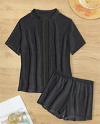 Black Cutout Blouse Split Boxers Bikini Beachwear Women Blouse Swimsuit Bella Mia