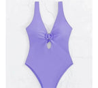 Popular Siamese Triangle Women Swimsuit Sexy Solid Color Hollow Out Cutout Bella Mia