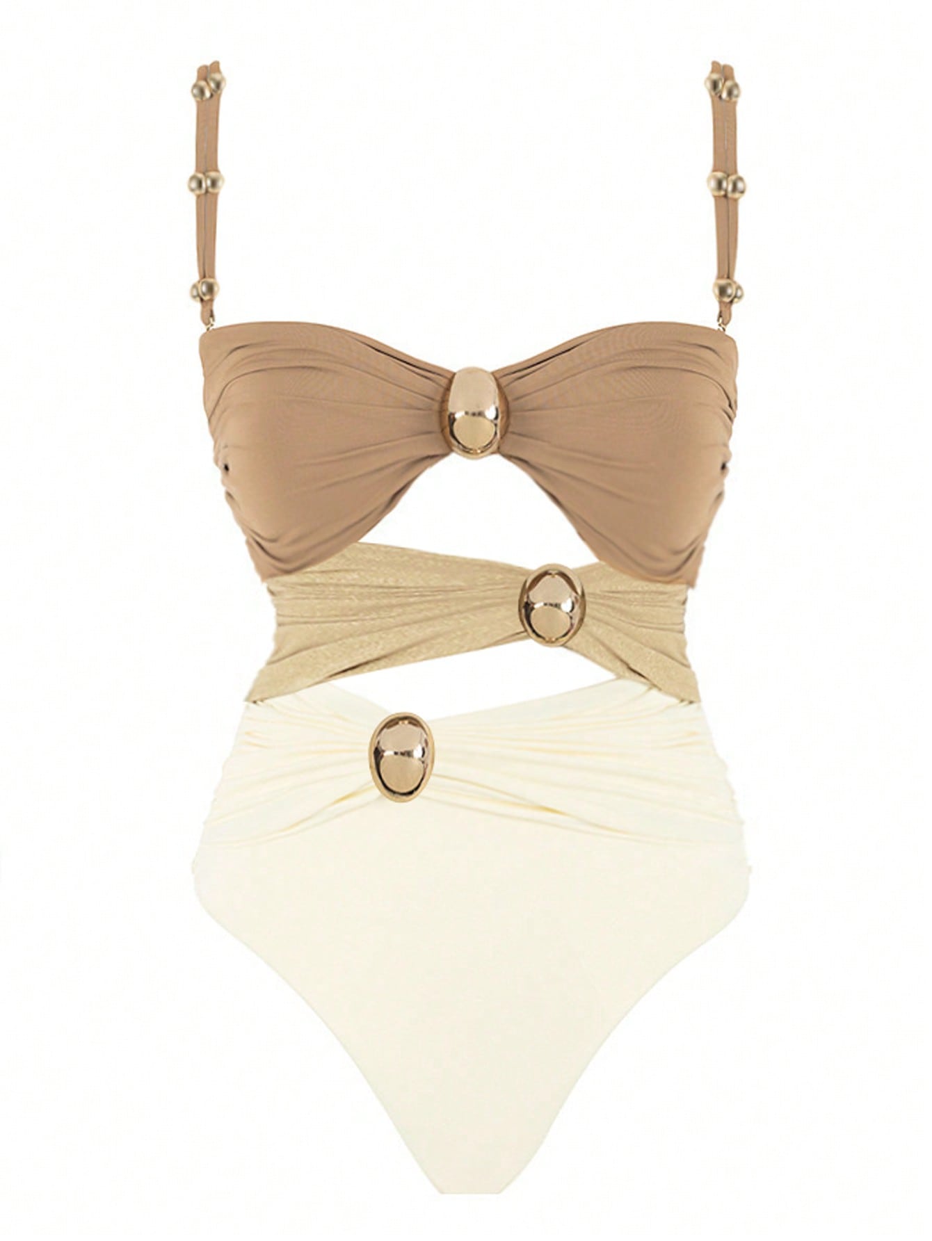 Bikinx Hollow Out Round Buckle Decor Three Color Sexy Monokini Bella Mia