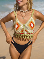 Women Vacation Summer Crop Top Crochet hook Bella Mia