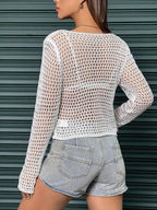 Women Summer Crocheted Solid Top Crochet hook Bella Mia