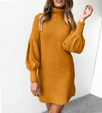 Autumn Winter Thread round Neck Long Sleeve Sheath Women Dress Bella Mia