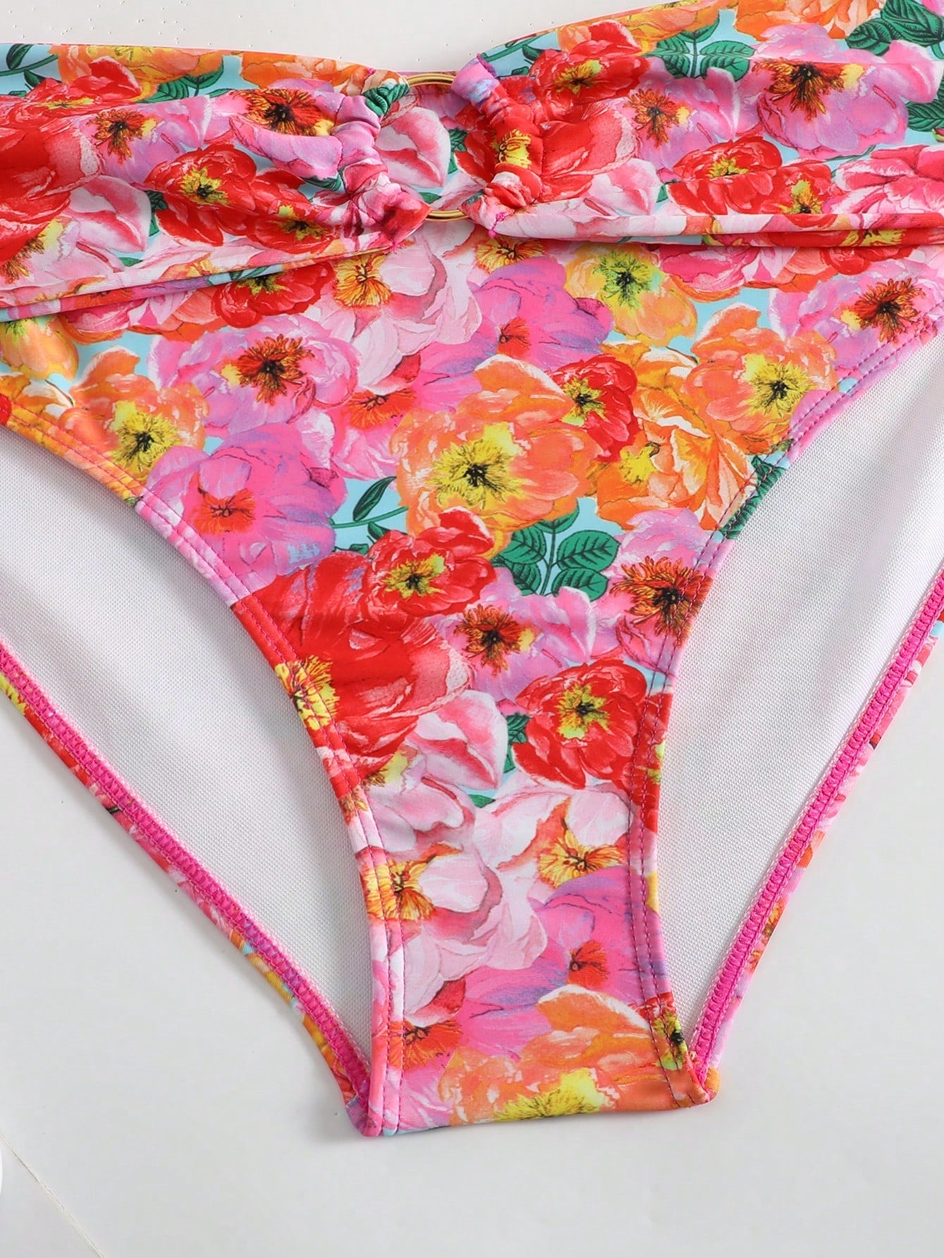 Bikinx Printed Splicing Swimsuit Set With Ruffle Hem And Underwire Bra Cups Including Mermaid Tail Skirt