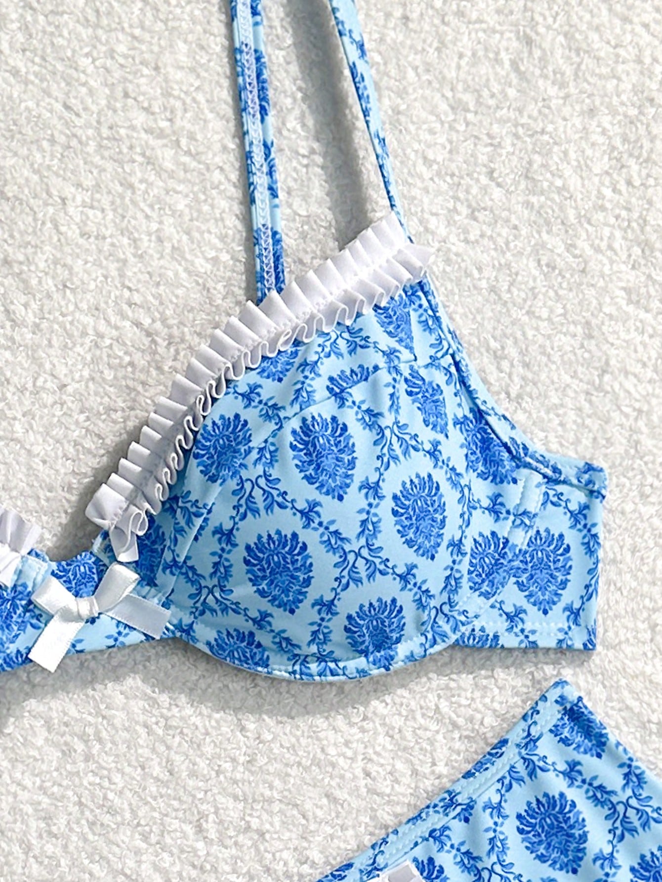 Bikinx Floral Printed Spliced Flounce Trim Women Bikini Set For Vacation Bella Mia