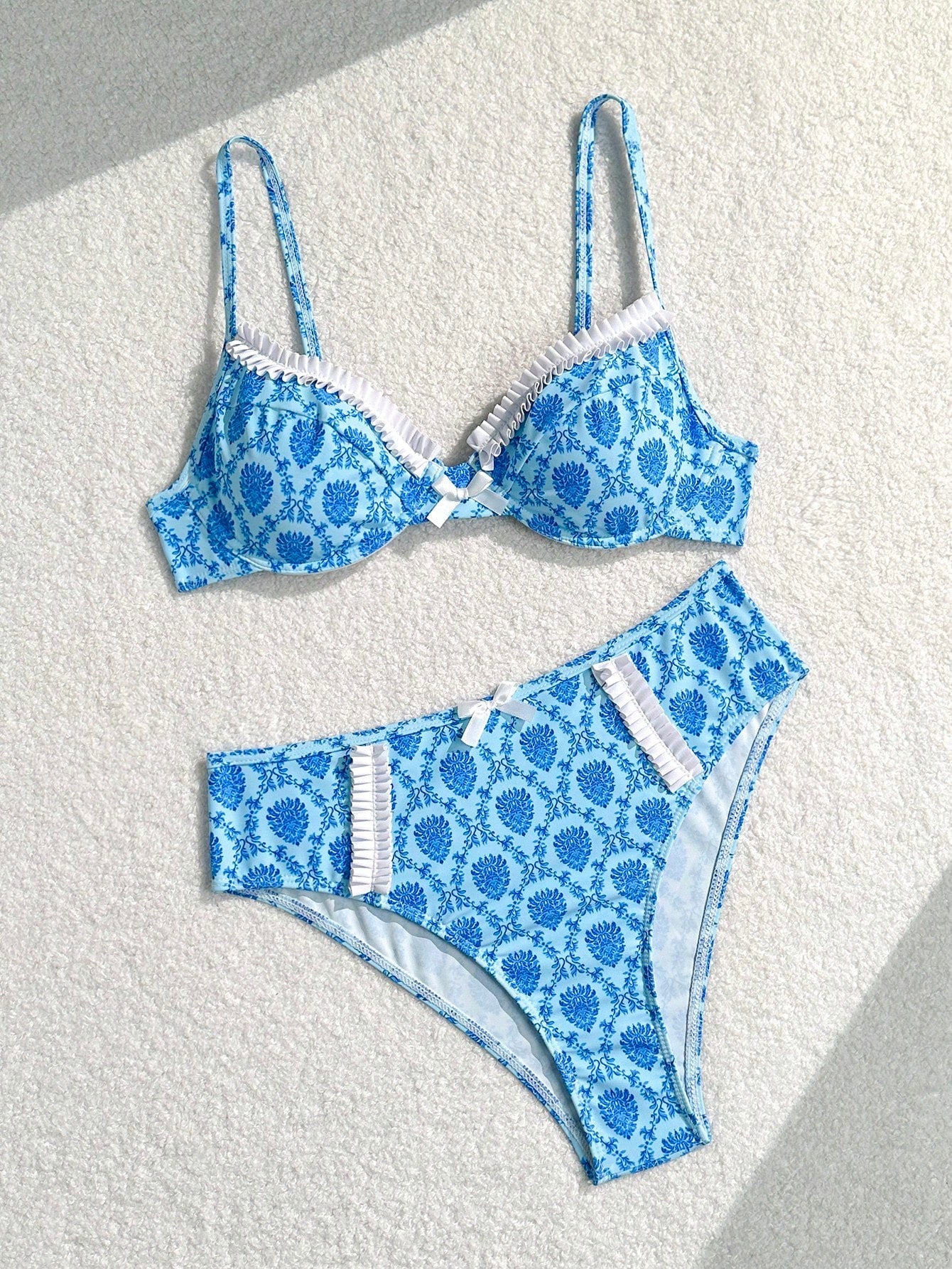 Bikinx Floral Printed Spliced Flounce Trim Women Bikini Set For Vacation Bella Mia