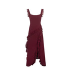 Women Clothing Summer Autumn Sexy Wooden Ear Stitching Split Dress Bella Mia