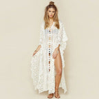 Mesh Embroidered Robe Loose Beach Dress Vacation Dress Beach Cover Up Sun Protection Clothing for Women Bella Mia
