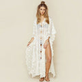 Mesh Embroidered Robe Loose Beach Dress Vacation Dress Beach Cover Up Sun Protection Clothing for Women Bella Mia