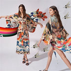 Kimono Quick-Drying Polyester Japanese Print Beach Cover up Vacation Cardigan Beach Cover Up Sun Protection Shirt Bella Mia