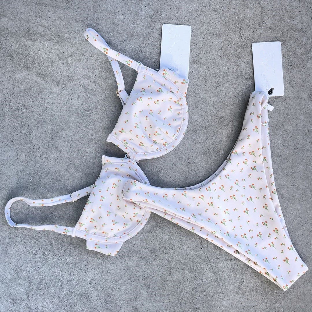Women Seperated Swimwear Retro Dot Steel Bracket Gathered Sexy Bikini Bella Mia